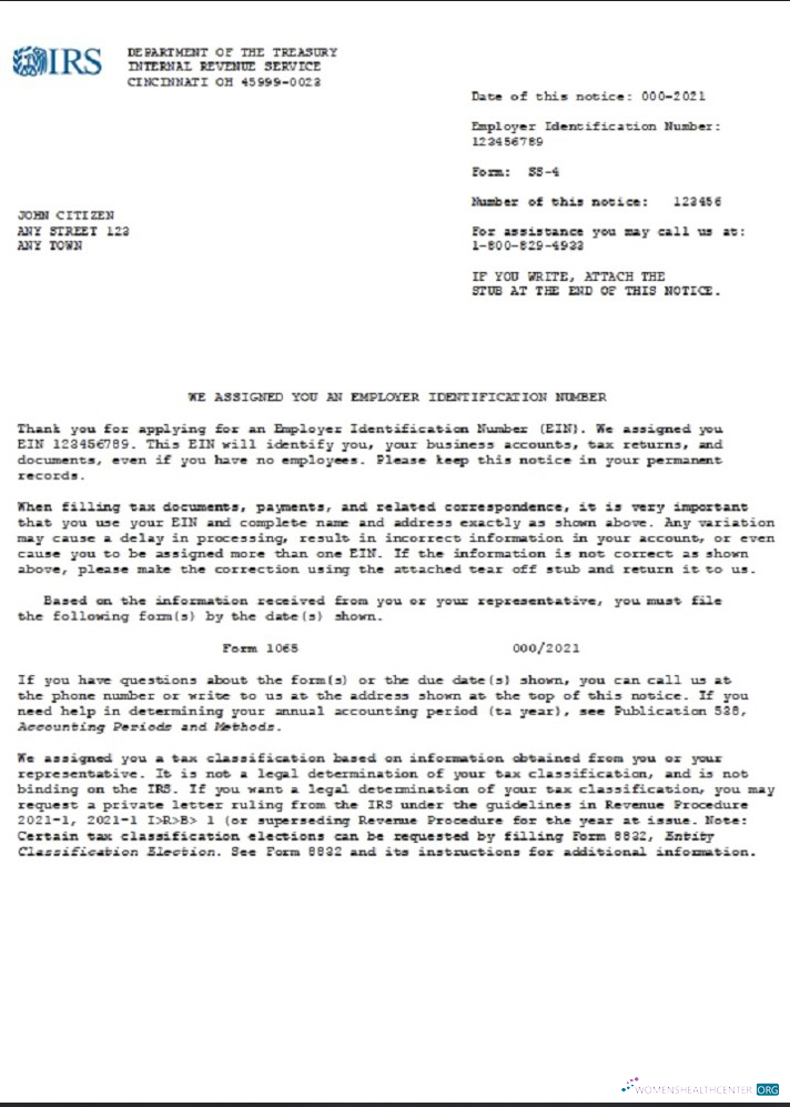 Download USA INTERNAL REVENUE SERVICE (IRS) Employer Identification Number (EIN) business registration Photoshop template